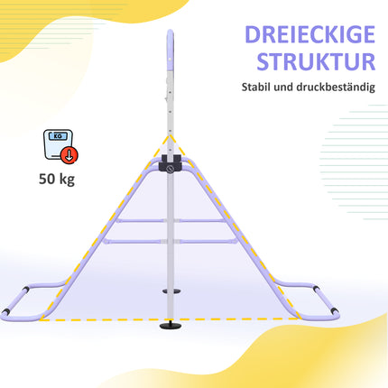 Regulējams bērnu vingrošanas stienis ar riņķiem, salokāms tērauda rāmis