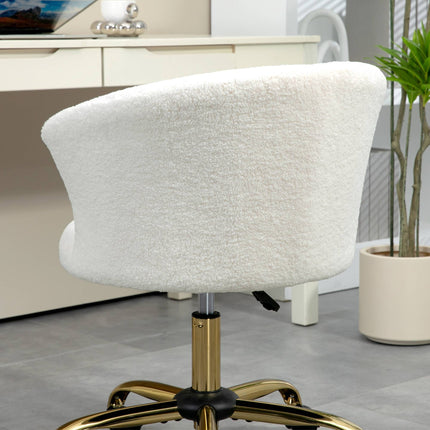 Regulējams biroja krēsls, flīsa audums, 58x56x68-76 cm, balts