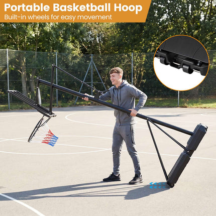 Regulējams āra basketbola grozs ar triecienizturīgu pamatni
