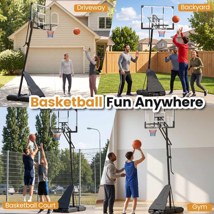 Regulējams āra basketbola grozs ar triecienizturīgu pamatni