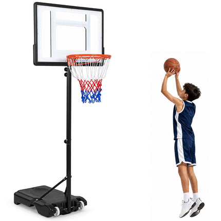 Regulējams āra basketbola grozs ar riteņiem, 2,15–2,6 m augstums