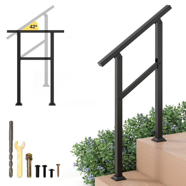Regulējamas āra kāpņu margas, 70 cm, metāla, 150 kg celtspēja
