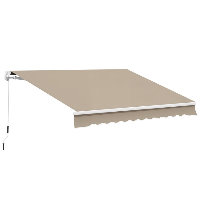 Regulējama terases markīze, 3,95 x 3 m, bēša, ar kloķi