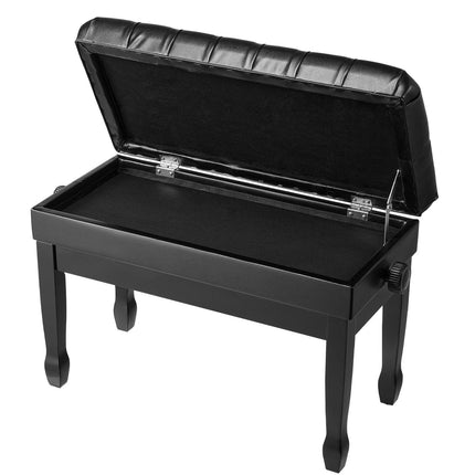 Adjustable Piano Bench with Storage, Padded Seat