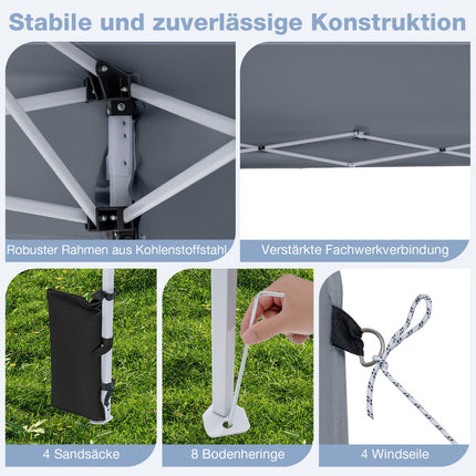 Regulējama saliekamā paviljona 290x290 cm kempingam un pludmalei