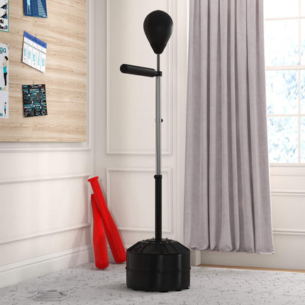 Regulējama boksa bumba ar refleksa stieni, melna, 160-205 cm