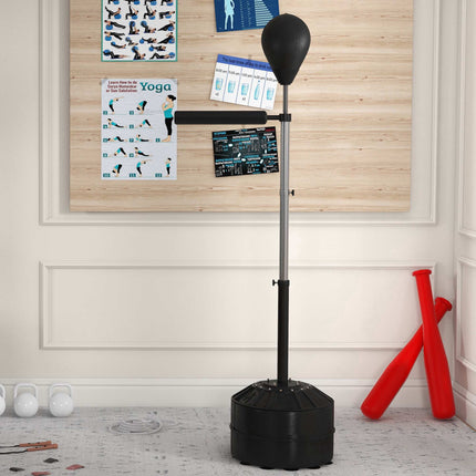 Regulējama boksa bumba ar refleksa stieni, melna, 160-205 cm