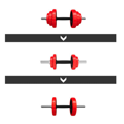 Regulējamas gumijotas hanteles 20 kg