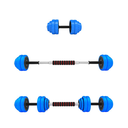 Regulējamas gumijotas hanteles, 30 kg, stienis iekļauts
