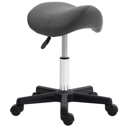 Regulējams seglu krēsls, melna mākslīgā āda, 120 kg celtspēja