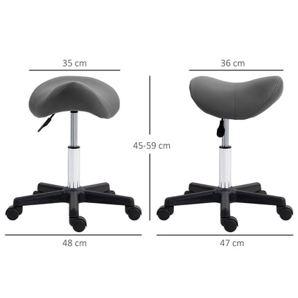 Regulējams seglu krēsls, melna mākslīgā āda, 120 kg celtspēja