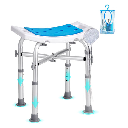 Adjustable Shower Chair, Non-Slip, 500 lb Capacity