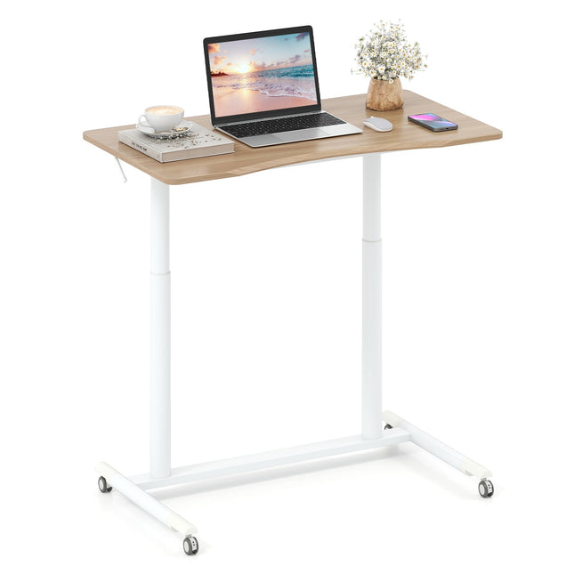 Regulējams, vertikāls rakstāmgalds, C formas, 70-106 cm, mobils