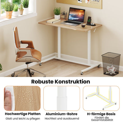 Regulējams, vertikāls rakstāmgalds, C formas, 70-106 cm, mobils