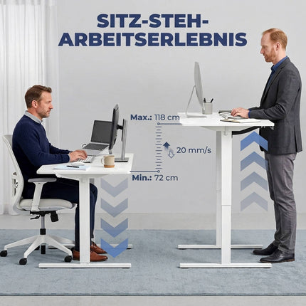 Regulējams stāvgalds ar atmiņu, LED displejs, balts