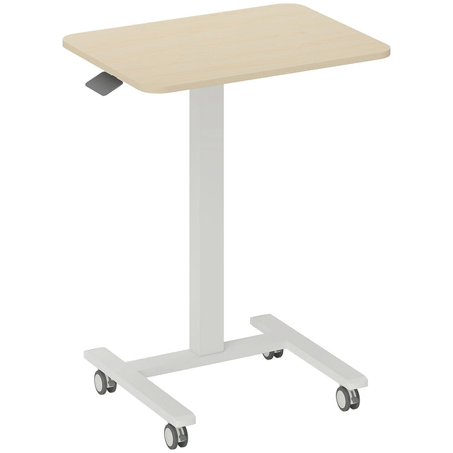Regulējams stāvgalds ar riteņiem, 65x48x68-108 cm, dzeltens