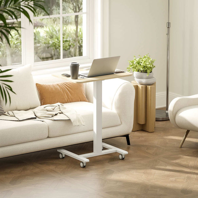 Regulējams stāvgalds ar riteņiem, 65x48x68-108 cm, dzeltens