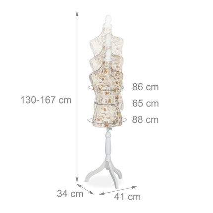 Regulējams Tailors Dummy - augstumā regulējams manekens
