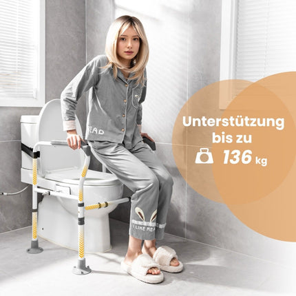 Regulējama tualetes drošības barjera - 6 augstumi, 2 platumi, oglekļa tērauds