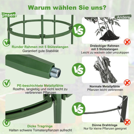 Regulējams tomātu augu atbalsta būru komplekts - 154 cm, 3 gab.