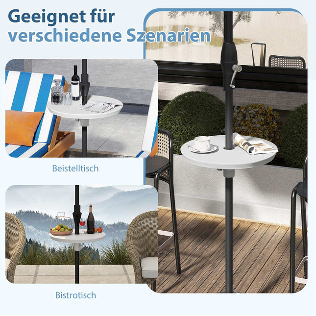 Regulējams lietussargu galds ar 38-48 mm caurumu, balts