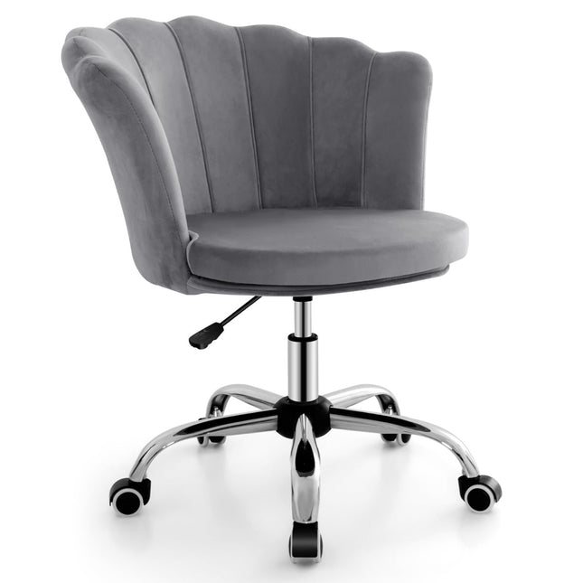 Regulējams samta biroja krēsls ar riteņiem, ergonomisks dizains