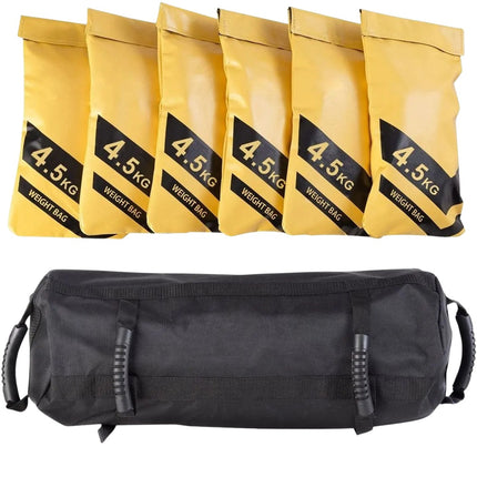 Regulējama svara smilšu maiss 27 kg, 6 x 4,5 kg pildījuma maisi, izturīgs Oxford
