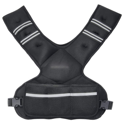 Adjustable Weighted Vest, 20-32 lb, 6 Iron Weights, Reflective Stripes