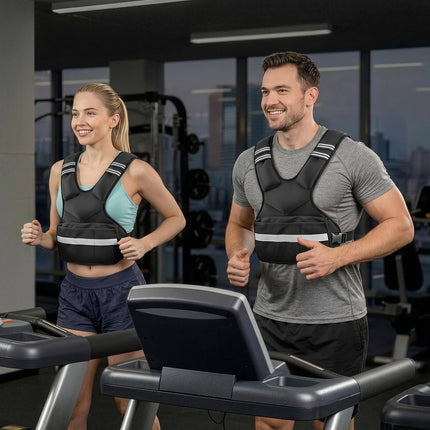 Adjustable Weighted Vest, 40 lb, 8 Removable Packs, Reflective