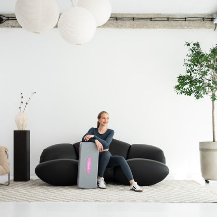 Aerobikas steperis, regulējams augstums, pelēks/rozā
