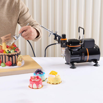 Airbrush Kit With Dual-Fan Compressor, 3 Airbrushes