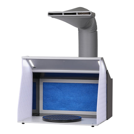 Airbrush Spray Booth, Dual Fan LED, Turntable, 6 Ft Hose
