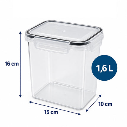 Airtight Food Storage Container Set with Click-Lock Lids, 10 Pieces, Mid-Height