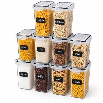 Airtight Food Storage Container Set with Click-Lock Lids, 10 Pieces, Tall