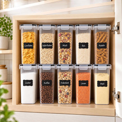Airtight Food Storage Container Set with Click-Lock Lids, 10 Pieces, Tall