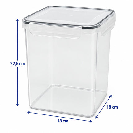 Airtight Food Storage Containers Set of 4 with Labels, Transparent