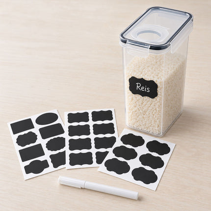 Airtight Food Storage Containers Set of 6 with Labels, Transparent