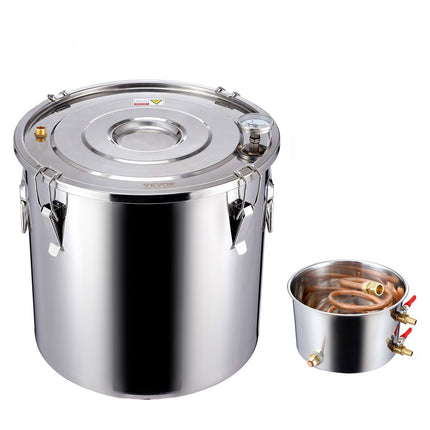 Alcohol Still 8 Gal 30 L, Copper Coil, Thermometer Pump
