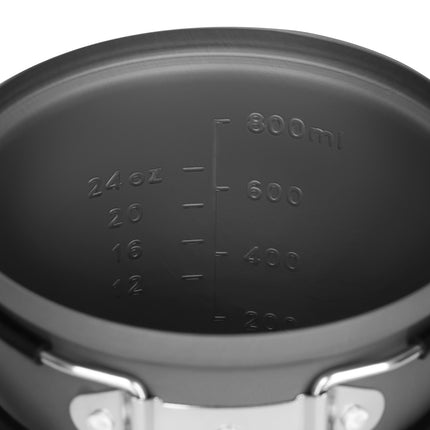 Alumīnija ceļojumu katls ar vāku, 1000 ml tilpums