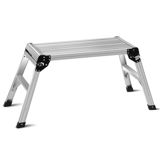 Aluminum platform folding workbench step ladder work platform 150 kg