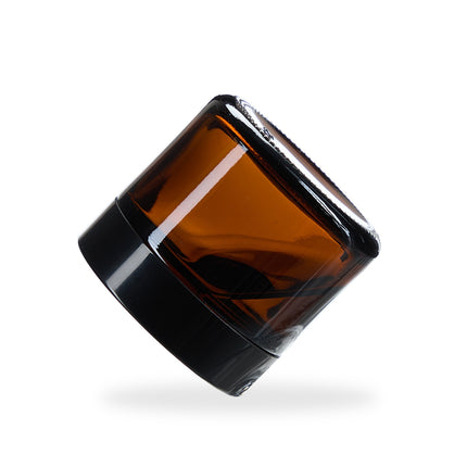 Dzintara krāsas stikla krēma burciņas, 60 ml, UV aizsardzība, hermētiskas