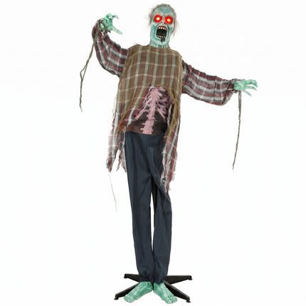 Animēts dzīva izmēra Helovīna zombijs, 170 cm, aktivizējams ar skaņu