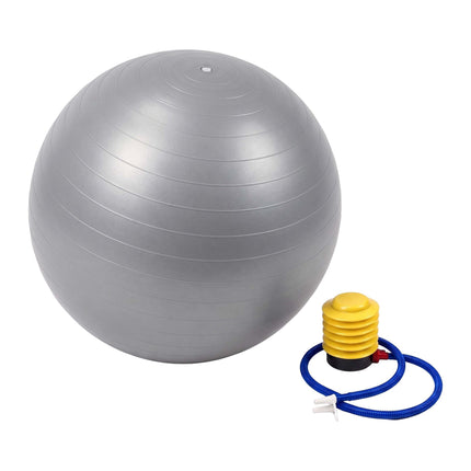 Anti-Burst Exercise Ball with Pump and Stopper, Max. 150 kg, Grey