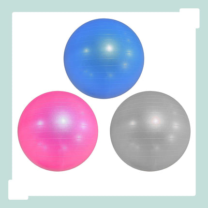 Anti-Burst Exercise Ball with Pump and Stopper, Max. 150 kg, Pink