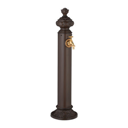 Antīka dārza kolonnas strūklaka ar zelta krānu, 87 cm