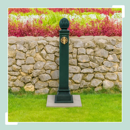 Antīka dārza strūklaka ar zelta krānu, 80 cm