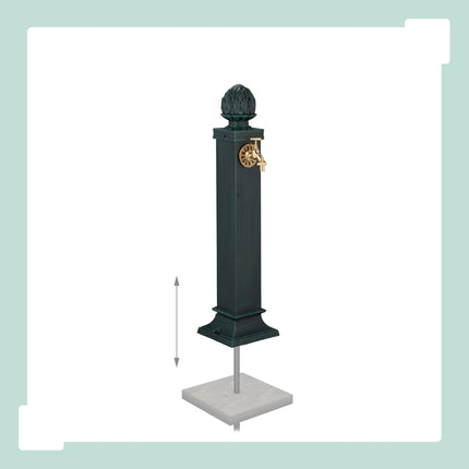 Antīka dārza strūklaka ar zelta krānu, 80 cm