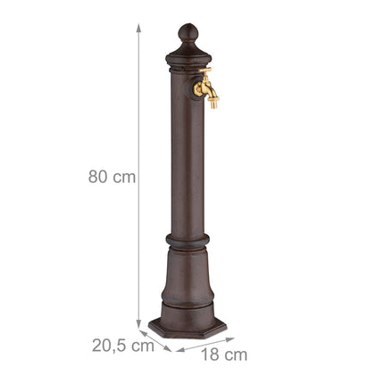 Antīka metāla dārza strūklaka ar krānu, 80 cm