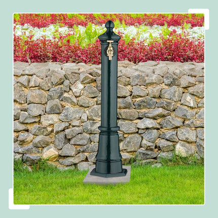 Antīka metāla dārza strūklaka ar krānu, 80 cm