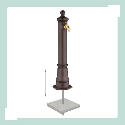 Antīka metāla dārza strūklaka ar krānu, 80 cm